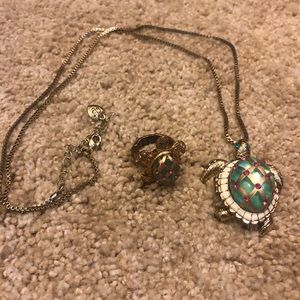 Betsey Johnson necklace and ring
